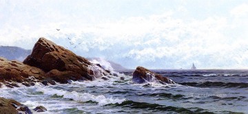 砕ける波のビーチサイド アルフレッド・トンプソン・ブリチャー Oil Paintings